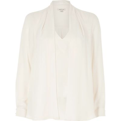 Cream 2 in 1 blouse